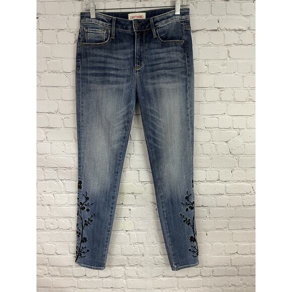 DRIFTWOOD Denim - DRIFTWOOD Women's Jackie Embroidered Skinny Jeans Floral Sz 27 29x28